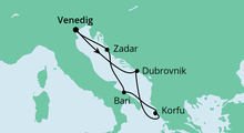 Route: Adria ab Venedig mit AIDAblu