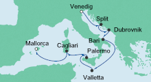 Route: Von Venedig nach Mallorca 1 mit AIDAbella