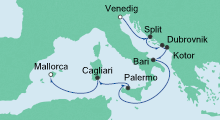 Route: Von Venedig nach Mallorca 1 mit AIDAbella