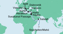 Route: Meergenießer von Venedig auf die Seychellen mit AIDAblu