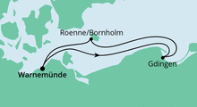 Route: Kurzreise nach Polen & Dänemark mit AIDAdiva