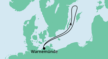 Route: Leinen los ab Warnemünde 1 mit AIDAmar