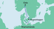 Route: Kurzreise ab Warnemünde 1 mit AIDAmar