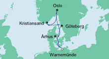 Route: Skandinavien ab Warnemünde mit AIDAdiva