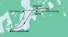 Route: Ostsee ab Warnemünde 1 mit AIDAdiva