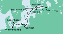 Route: Ostsee ab Warnemünde 2 mit AIDAmar