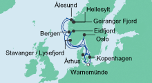 Route: Norwegen & Dänemark 3 mit AIDAdiva