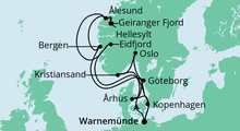 Route: Norwegen & Dänemark 3 mit AIDAdiva