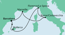 Route: Mediterrane Schätze 2 mit AIDAnova