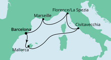 Route: Mediterrane Schätze 2 mit AIDAnova