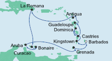 Route: Karibische Inseln 2 mit AIDAperla