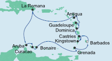 Route: Karibische Inseln 2 mit AIDAperla