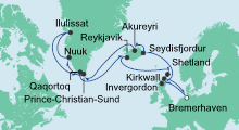 Route: Island & Grönland 2 mit AIDAcara