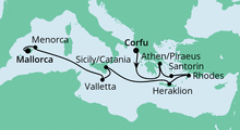 Route: Von Korfu nach Mallorca 2 mit AIDAcara