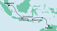 Route: Von Darwin nach Singapur mit AIDAvita