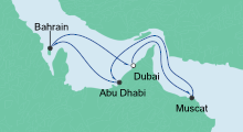 Route: Orient ab Dubai mit AIDAprima
