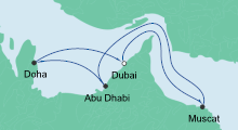 Route: Orient ab Dubai mit AIDAprima