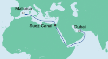 Route: AIDA pur von Dubai nach Mallorca mit AIDAbella