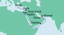 Route: Von Dubai nach Kreta mit AIDAvita