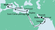 Route: Von Dubai nach Mallorca 1 mit AIDAvita