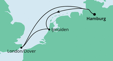 Route: Kurzreise nach Großbritannien mit AIDAluna