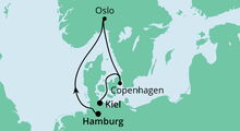 Route: Kurzreise von Hamburg nach Kiel mit AIDAluna