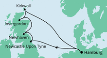 Route: Schottische Highlights mit AIDAvita