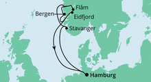 Route: Norwegens Küste mit AIDAperla