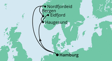 Route: Norwegens Küste mit AIDAperla