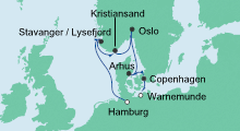 Route: Skandinavische Städte 5 mit AIDAmar