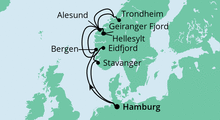 Route: Norwegens Fjorde 2 mit AIDAperla