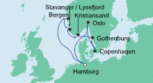 Route: Skandinavien ab Hamburg mit AIDAmar