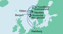 Route: Norwegens Fjorde 2 mit AIDAvita
