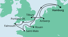 Route: Frankreich, Belgien & England 2 mit AIDAvita