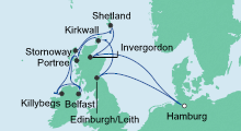 Route: Schottische Inseln & Irland mit AIDAaura