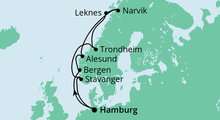 Route: Norwegen mit Lofoten mit AIDAvita