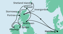 Route: Schottische Inseln & Irland mit AIDAaura