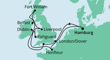Route: Großbritannien & Irland mit AIDAaura