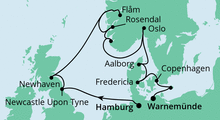 Route: Skandinavien & Großbritannien mit AIDAaura