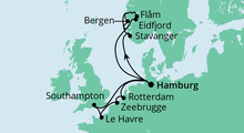 Route: Metropolen & Norwegen 2 mit AIDAperla