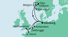 Route: Metropolen & Norwegen 2 mit AIDAperla
