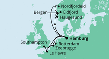 Route: Metropolen & Norwegen 2 mit AIDAperla