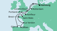 Route: Golf Von Biscaya mit AIDAaura