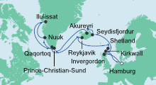 Route: Island & Grönland mit AIDAcara