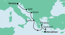 Route: Von Kreta nach Venedig mit AIDAblu
