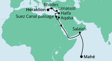 Route: Von Kreta zu den Seychellen mit AIDAblu
