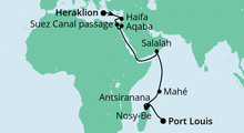 Route: Von Kreta nach Mauritius 2 mit AIDAblu