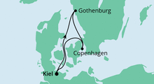 Route: Kurzreise ab Kiel 1 mit AIDAbella