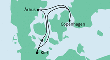 Route: Kurzreise nach Dänemark mit AIDAbella