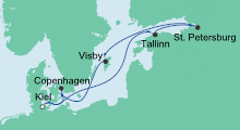 Route: Ostsee ab Kiel 4 mit AIDAbella